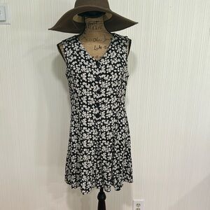 Vintage Style New York Floral Black and White Romper